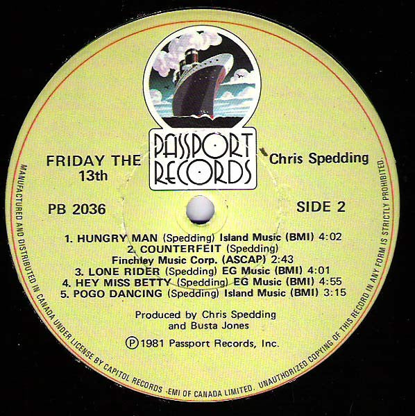 Chris Spedding - Friday The 13th (LP, Album)