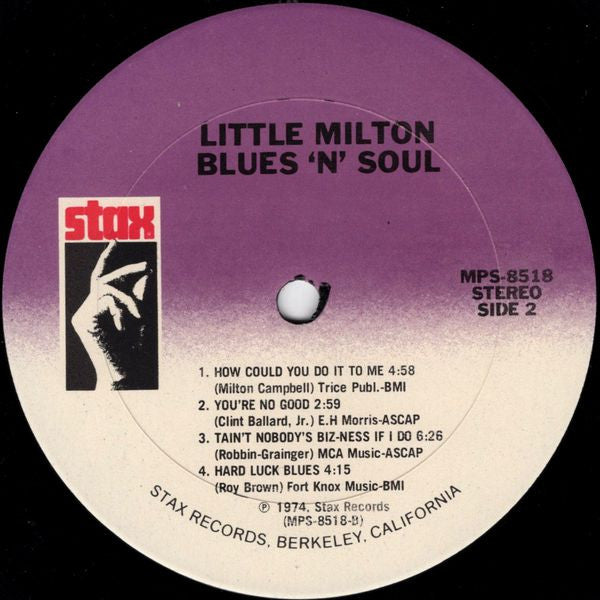 Little Milton - Blues'N Soul (LP, Album, RE, RM)