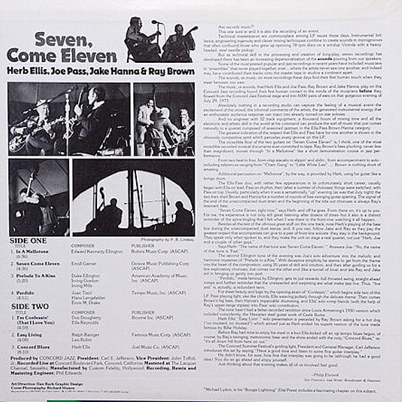Herb Ellis, Joe Pass - Seven, Come Eleven (LP, Album, RE)