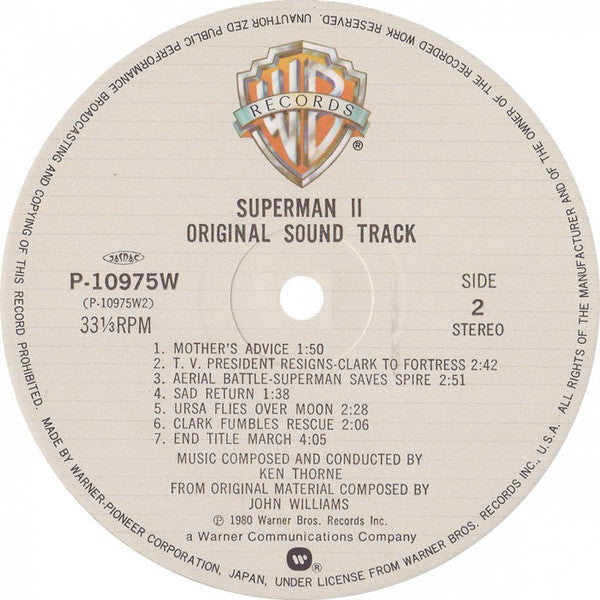 Ken Thorne - Superman Ⅱ (Original Sound Track) (LP, Album)