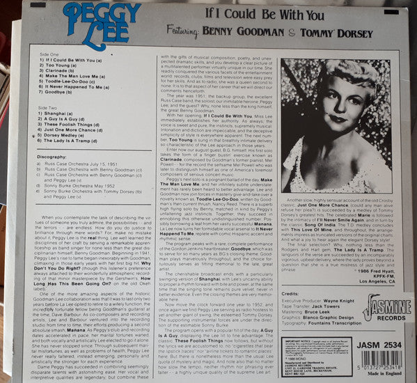 Peggy Lee - If I Could Be With You(LP, Album, Mono)
