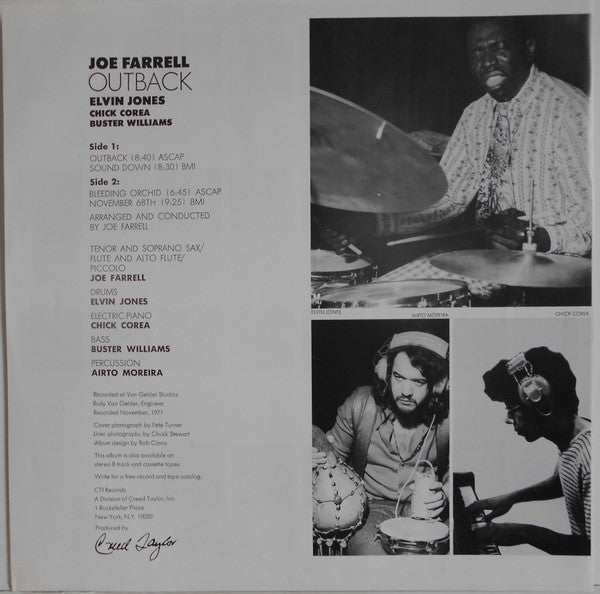 Joe Farrell - Outback (LP, Album, Ltd, RE)