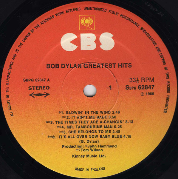 Bob Dylan - Greatest Hits (LP, Comp, RE)