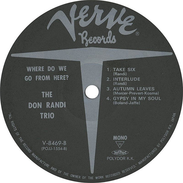 Don Randi Trio - Where Do We Go From Here?(LP, Album, Mono, Ltd, RE)