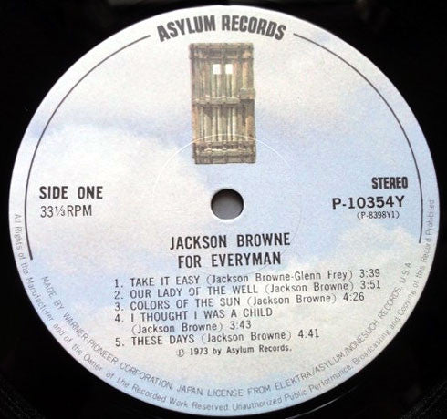 Jackson Browne - For Everyman (LP, Album, RE)