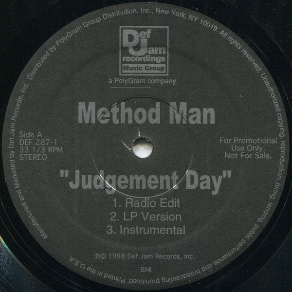 Method Man - Judgement Day (12"", Promo)