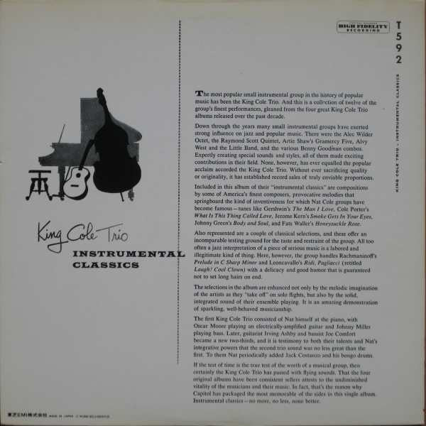 The King Cole Trio* - Instrumental Classics (LP, Comp, Mono, RE)