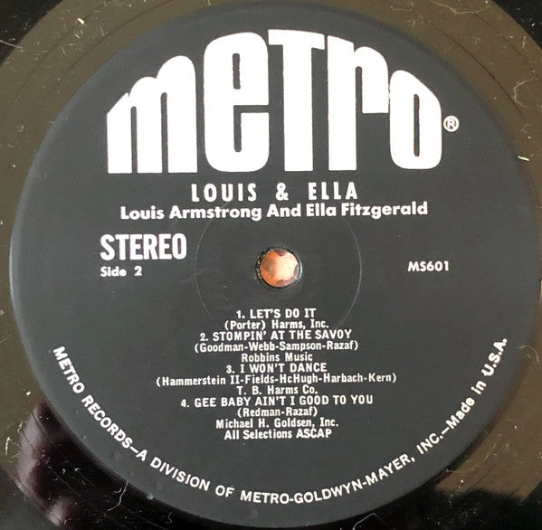 Ella Fitzgerald And Louis Armstrong - Ella And Louis (LP, Album, RE)