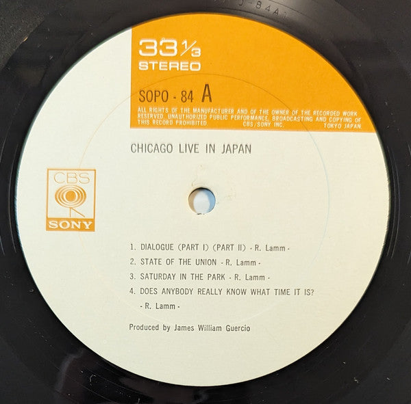 Chicago (2) - Chicago Live In Japan (LP, Album, RE)