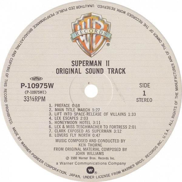 Ken Thorne - Superman Ⅱ (Original Sound Track) (LP, Album)