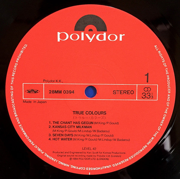 Level 42 - True Colours (LP, Album)