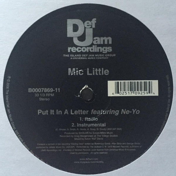 Mic Little - Put It In A Letter (12"")