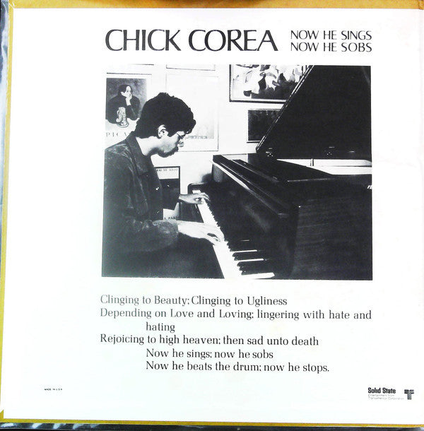 Chick Corea - Now He Sings, Now He Sobs (LP, Album, RP, All)