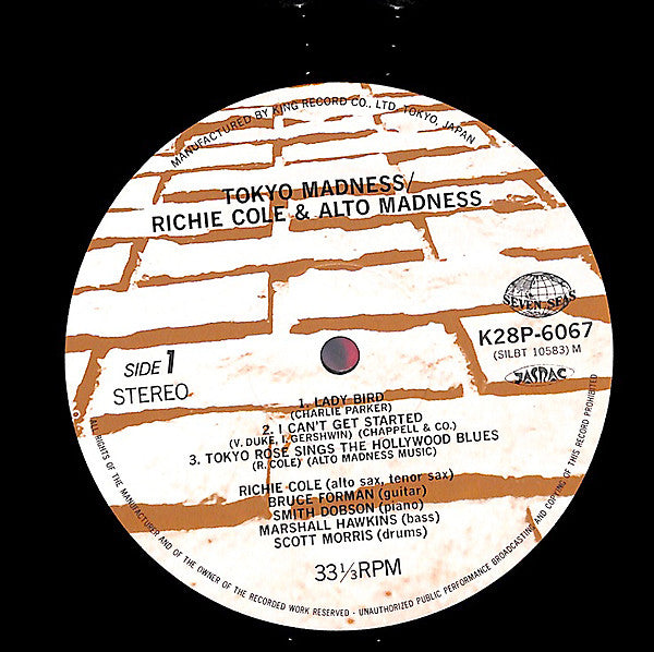 Richie Cole & Alto Madness* - Tokyo Madness (LP, Album)