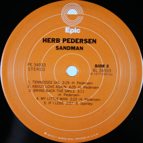 Herb Pedersen - Sandman (LP, Album)