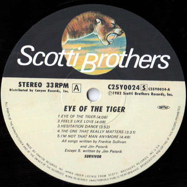 Survivor - Eye Of The Tiger (LP, Album)