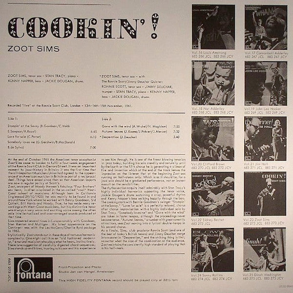 Zoot Sims - Cookin' (LP, Album, Mono, Ltd, RE, RM, 180)