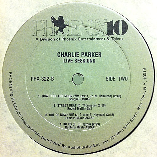 Charlie Parker - Live Sessions (LP, Album)