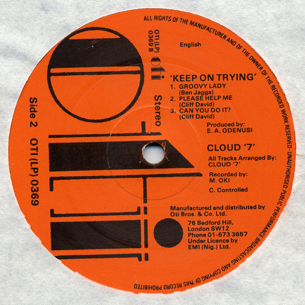 Cloud ""7"" - Keep On Tryin' (LP, Album)