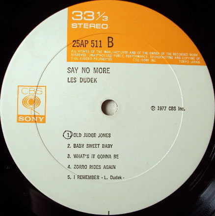 Les Dudek - Say No More (LP, Album)