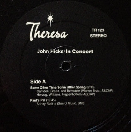 John Hicks - In Concert (LP, Album)