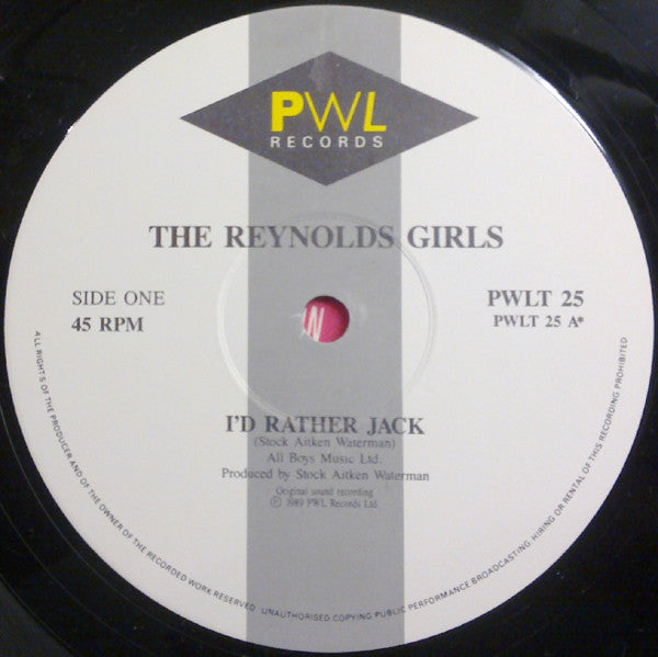 The Reynolds Girls - I'd Rather Jack (12"", Single)