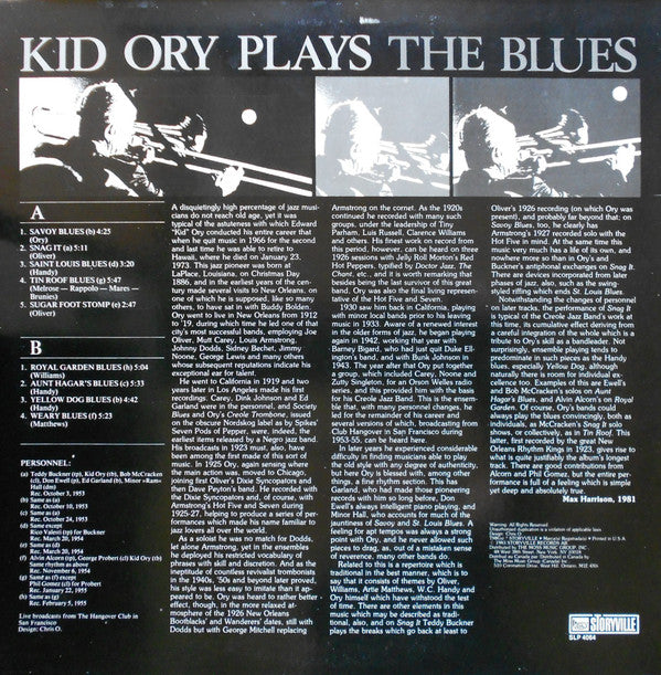 Kid Ory - Kid Ory Plays The Blues (LP)