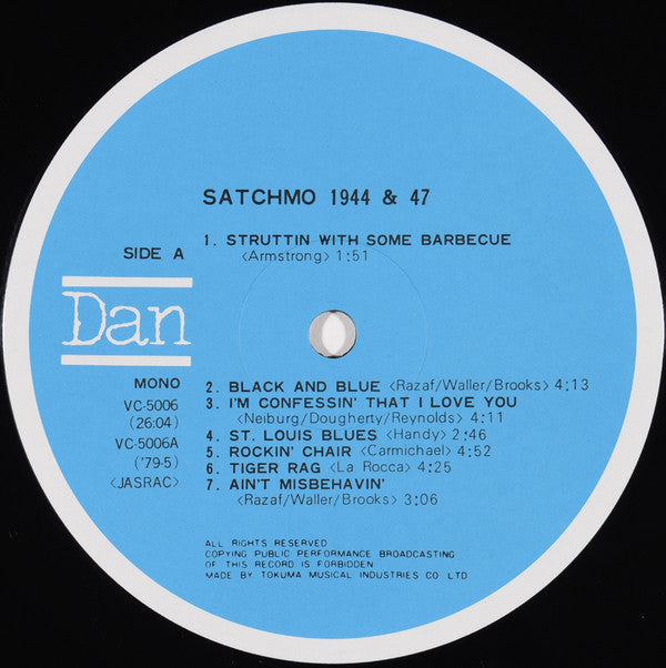 Louis Armstrong - Satchmo 1944 & 47 (LP, Comp, Mono)
