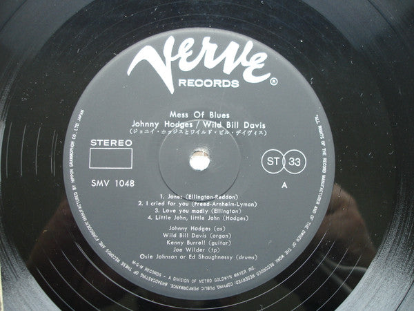 Johnny Hodges - Wild Bill Davis - Mess Of Blues (LP, Album)