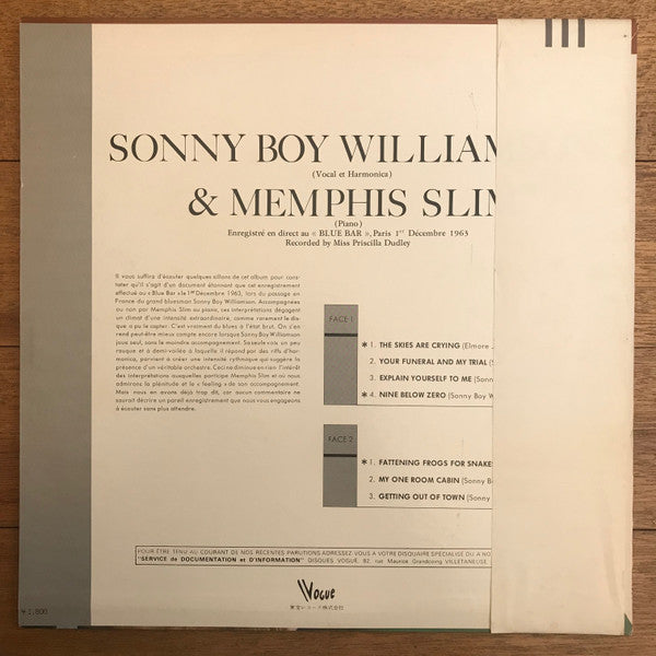 Sonny Boy Williamson (2) - Sonny Boy Williamson And Memphis Slim(LP...