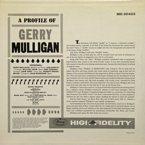 Gerry Mulligan - A Profile Of Gerry Mulligan (LP, Album)