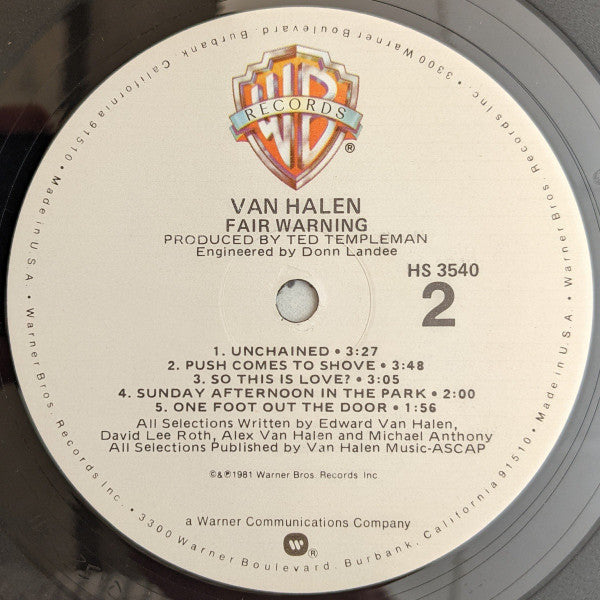 Van Halen - Fair Warning (LP, Album, All)