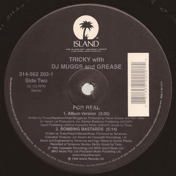 Tricky With DJ Muggs And Grease* - For Real (12"", Ltd)