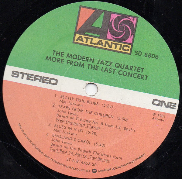 The Modern Jazz Quartet - More From The Last Concert (LP, Album, SP )