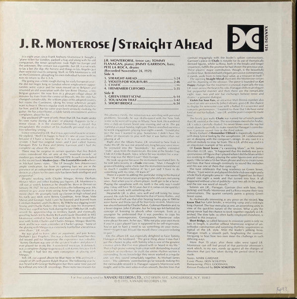 J.R. Monterose - Straight Ahead (LP, Album, Mono, RE, RM)