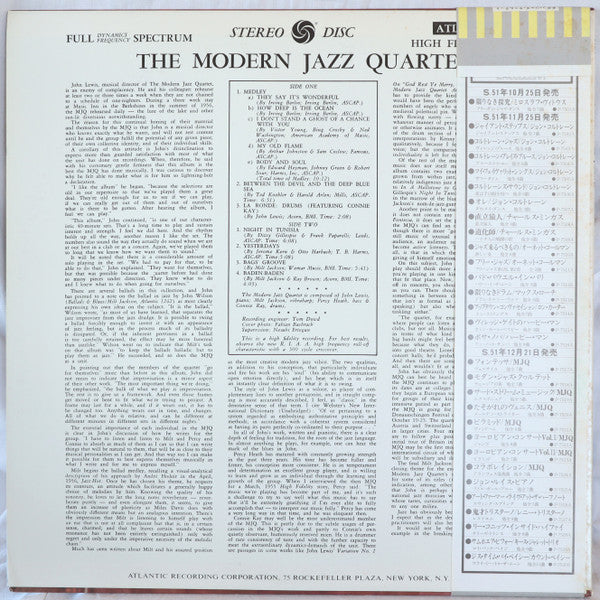 The Modern Jazz Quartet - The Modern Jazz Quartet(LP, Album, Promo,...