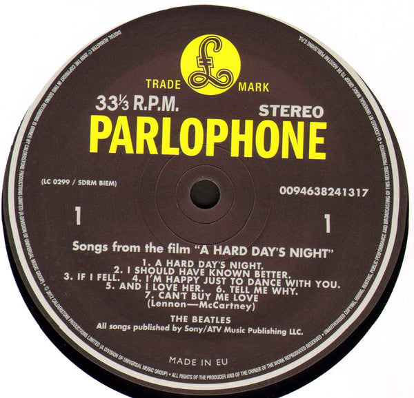 The Beatles - A Hard Day's Night (LP, Album, RE, RM, RP, 180)