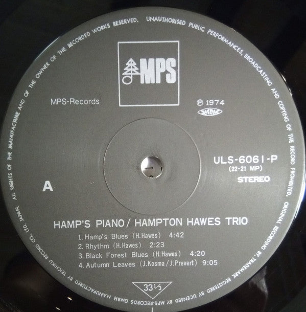 Hampton Hawes - Hamp's Piano (LP, Album, RE)