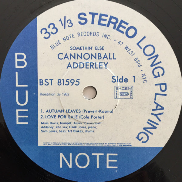 Cannonball Adderley - Somethin' Else(LP, Album, RE)