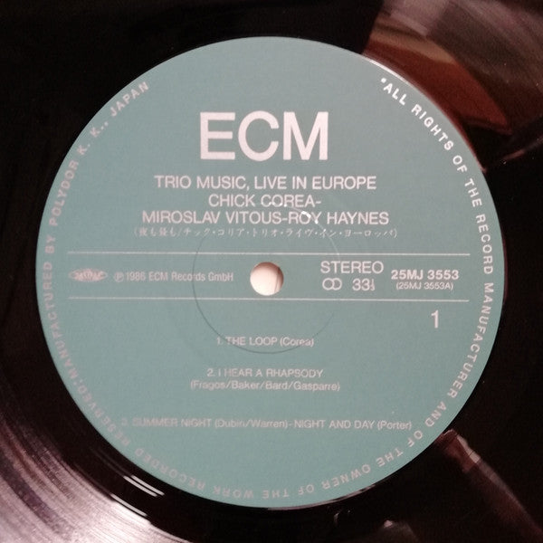 Chick Corea - Trio Music, Live In Europe(LP, Album)