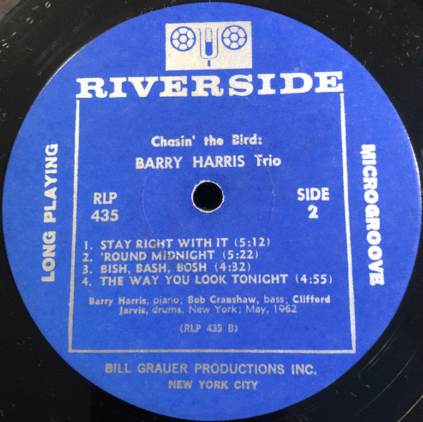 Barry Harris Trio - Chasin' The Bird (LP, Album, Mono)