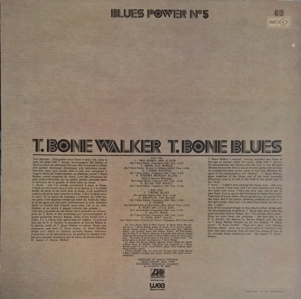 T. Bone Walker* - T. Bone Blues (LP, Album, RE)