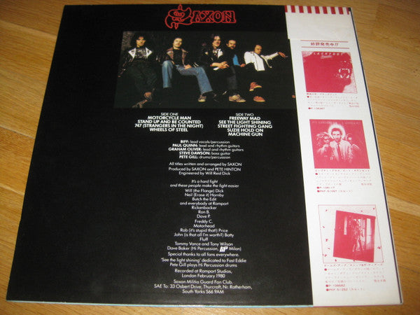 Saxon - Wheels Of Steel (LP, Album, Promo)