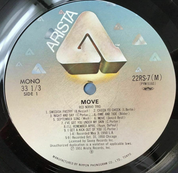 The Red Norvo Trio - Move!(LP, Album, Mono, RE)