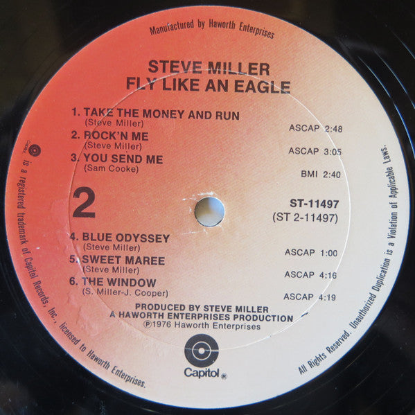 Steve Miller Band - Fly Like An Eagle (LP, Album, Gol)