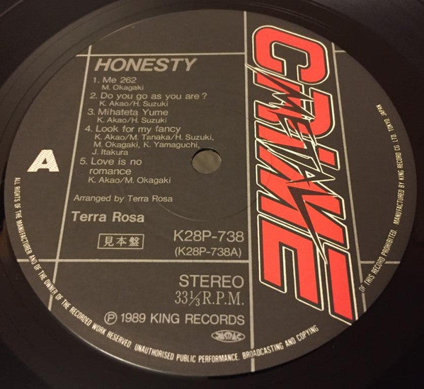 Terra Rosa - Honesty (LP, Album, Promo)