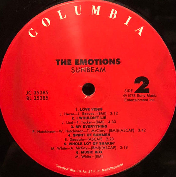 The Emotions - Sunbeam (LP, Album, RE)