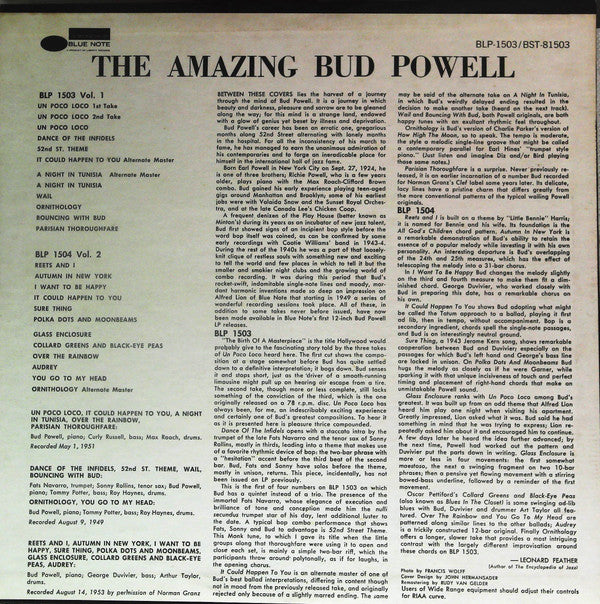 Bud Powell - The Amazing Bud Powell, Volume 1 (LP, Album, RE)
