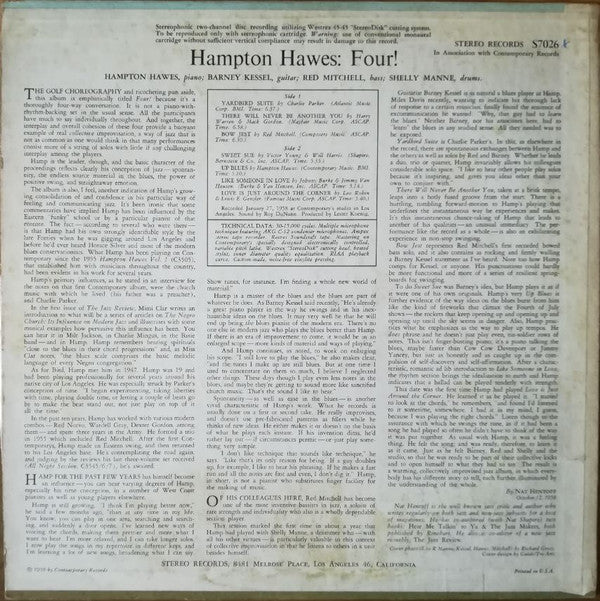Hampton Hawes - Four!(LP, Album)