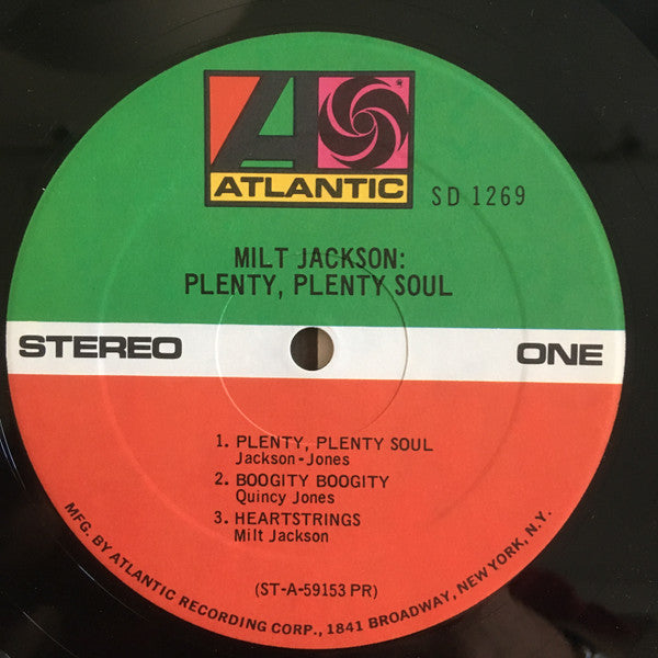 Milt Jackson - Plenty, Plenty Soul (LP, Album, RE, PR)